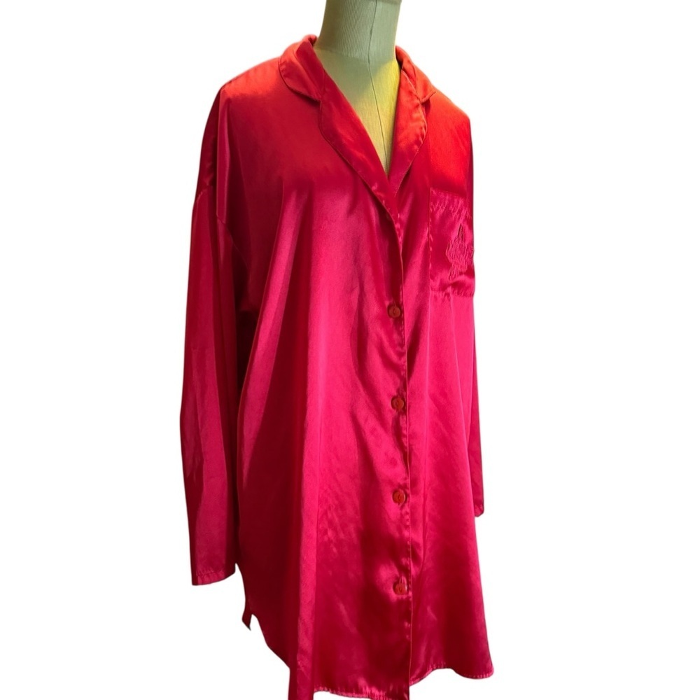 Victoria's Secret Red Satin Blouse with Embroidered - Picture 5 of 7